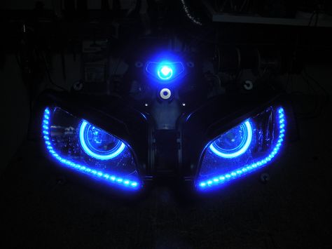 Angel Eyes Modif Motor, Yamaha Rx100, Motorcycle Led Lighting, Led Motorcycle Headlight, Motos Yamaha, Automotive Logo Design, Led Motorcycle, Motorcycle Artwork, Modifikasi Motor