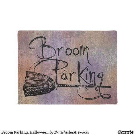 Broom Parking, Halloween Witch Sign, Fall Autumn Doormat Broom Parking, Halloween Doormat, Witch Signs, Funny Home Decor, Halloween Door Mat, Closing Gift, Parking Signs, Witch Halloween, Closing Gifts