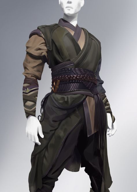 Male Jedi Outfit, Fantasy Traveler Outfit Male, Fantasy Male Outfit Design, Star Wars Fashion Men, Mage Clothing, Wizard Clothes, Warrior Clothes, Mage Outfit, Star Wars Clothing