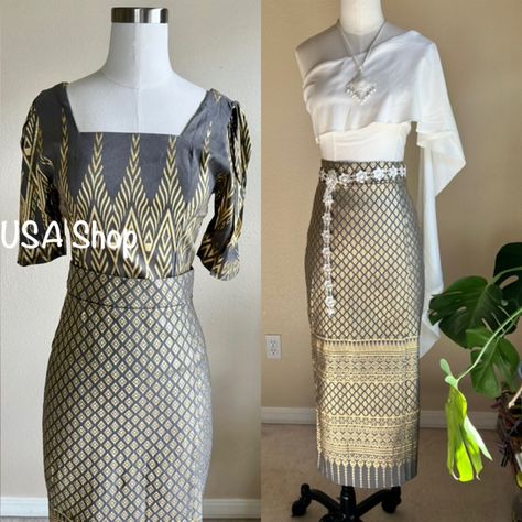 Price for grey gold skirt & 2 tops. Accessories sold separately. * Stretchy Skirt & Top fits cross over sizes and comfortable to wear.   * Size L-XL, bust 36"-40", waist 31"-34" stretched, 130lbs-150lbs * Please iron out the wrinkles before wearing due to folded and packed during shipping.  * Care suggestions:  hand wash and air dry is best.  Please read item detail, shipping and return policies before order.  If you need it faster than what is listed, please message us first to confirm if we ca Traditional Skirts, Gold Skirt, Stretchy Skirt, Grey And Gold, Skirt Top, Air Dry, Wrinkles, Favorite Outfit, Art Collection