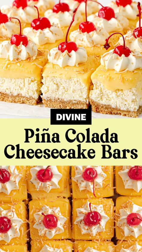 Pina Colada Cheesecake, Upside Down Cheesecake, Pineapple Curd, The Scran Line, Scran Line, Simple Family Meals, Jelly Desserts, Coconut Cheesecake, Dessert Bar Recipe