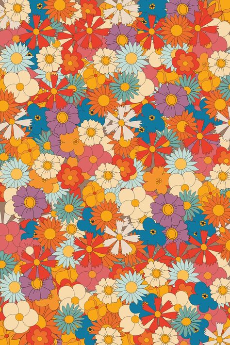 70s Decor, 70s Floral Pattern Print, Retro Home Decor, Hippie 60s Decor, Vintage Poster, Wall Art, Retro 60s Home Decor, 70s Wall Art Prindig is here to help you create laid-back spaces, filled with stylish and simple art displays. Whether on top of a living room console or a bedroom dresser, above a couch or in bathroom, wall art prints are an effortless way to elevate a space and make it more inspiring while working from home. Nothing makes a space feel mor 60s Decor, 70s Floral Pattern, 60s Home, Hippie 60s, 60s Art, Vintage Poster Wall, Floral Pattern Print, Hippie Aesthetic, Living Room Console