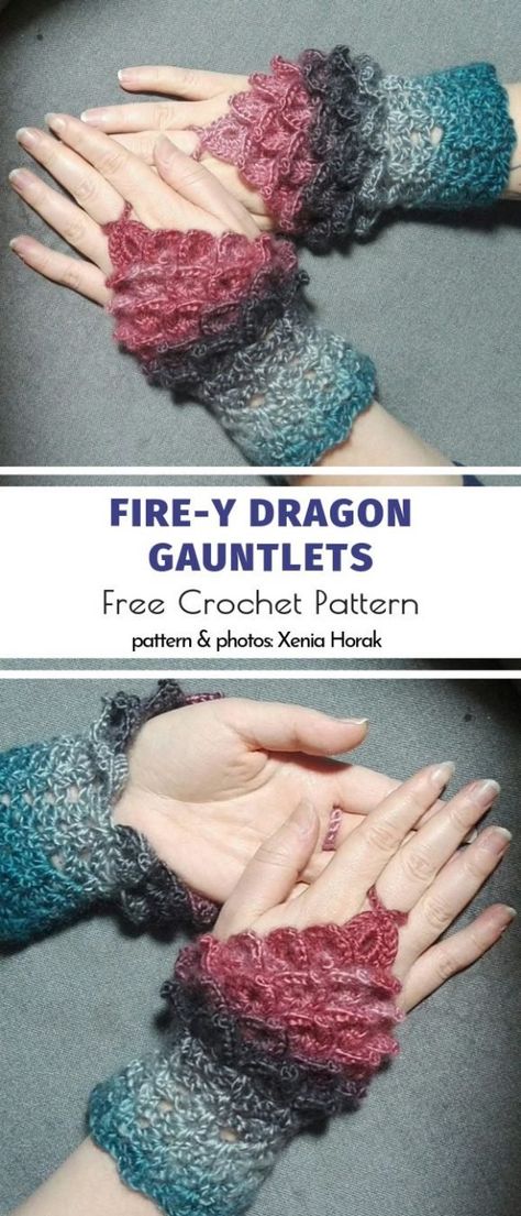 Dragon Gauntlets, Dragon Keeper, Crochet Gloves Free Pattern, Keeper Gloves, Crochet Wrist Warmers, Fingerless Gloves Crochet Pattern, Glove Pattern, Crochet Gloves Pattern, Gloves Pattern