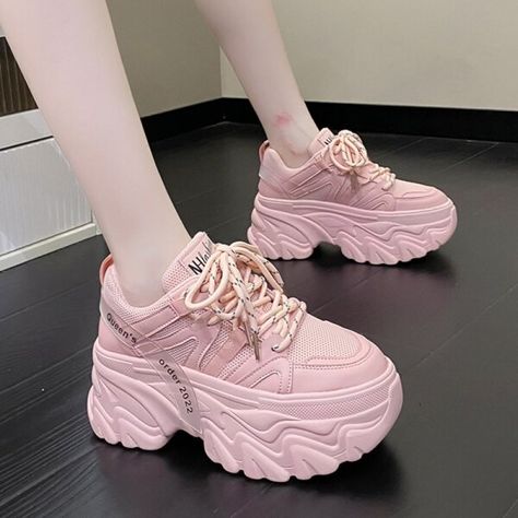 US $24.73 45％ Off | Rimocy Women's Pink Chunky Sneakers Breathable Platform Sports Shoes Woman Lace Up Thick Sole Casual Shoes 2022 Zapatillas Mujer Pink Chunky Sneakers, Sepatu Platform, Leopard Ankle Boots, Fur Ankle Boots, Gothic Shoes, Mesh Heels, Womens Combat Boots, Winter Shoes For Women, Chelsea Boots Women