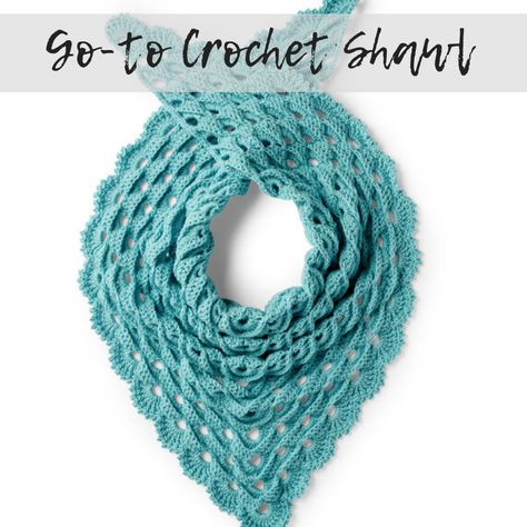 Download the FREE Go-To Crochet Shawl Pattern Shawl Crochet Pattern Free, Charity Crochet, Crochet Shawl Tutorial, Crochet Triangle Shawl Pattern, Crochet Prayer Shawls, The Crochet Crowd, One Skein Crochet, Crochet Shawl Free, Crochet Crowd