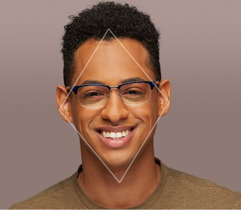 -Narrow forehead with the greatest width across the cheekbones. -Recommendation: Fade with long, slick hair on top. Diamond Face Shape Glasses, Face Shape Glasses, Narrow Forehead, Glasses For Long Faces, Glasses For Face Shape, Slick Hair, Face Shapes Guide, Library Photos, Best Eyeglasses