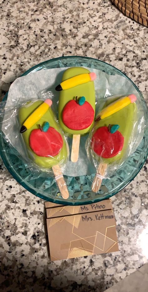 Teacher Appreciation Cakesicles, Teacher Cakesicles, Cake Popsicles, Covered Chocolate, Chocolate Ideas, School Cake, Minecraft Cake, After School Snacks, School Snacks