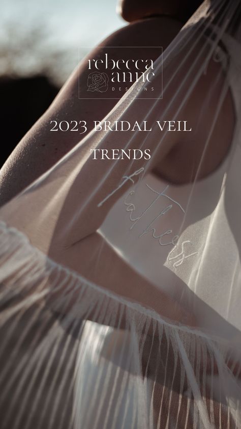 2023 Bridal Veil Trends, Bridal Veils 2023, Wedding Veil Trends 2023, 2023 Wedding Veils, Modern Bride Veil, Statement Veil Brides, Modern Veil Wedding, Unique Bridal Veils, Embroidered Veil Words