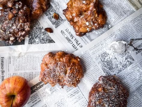 Glazed Cinnamon Apple Fritters [Vegan, Gluten-Free] - One Green PlanetOne Green Planet Vegan Apple Fritters, Fritters Vegan, Vegan Apple, Homemade Almond Milk, Gluten Free Flour Blend, Apple Dessert Recipes, Cooked Apples, Apple Fritters, Cinnamon Apple