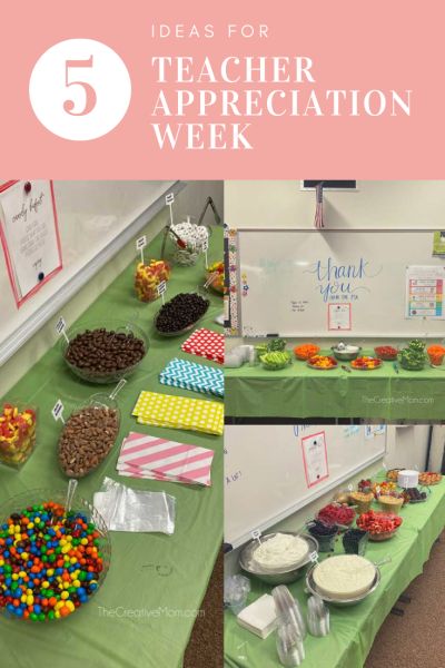 Teacher Appreciation Potato Bar, Teacher Appreciation Snacks Ideas, Teacher Buffet Ideas, Teacher Puns Staff Appreciation, Yogurt Parfait Bar Teacher Appreciation, Teacher Appreciation Bars, Teacher Appreciation For Staff, Inexpensive Teacher Appreciation Ideas, April Staff Appreciation Ideas