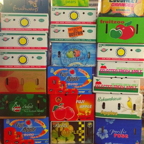 Old Food Packaging, Fruit Box Design Package, 80s Food Packaging, Retro Juice Packaging, 90s Cereal Boxes, Fruit Packaging, Fruit Box, Soy Milk, Poster Ads