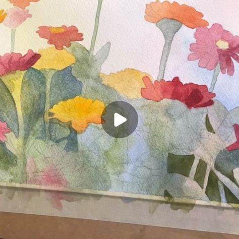 Kerrie | illustrator + surface designer on Instagram: "Painting a new zinnia picture this week. Got zinnias on the mind. Trying to wish summer here already. 🤪 . . . #timelapse #zinnias #watercolor #negativepainting" Watercolor Zinnias, Instagram Painting, Picture This, The Mind, Surface Design, Illustrator, Diy Projects, Mindfulness, On Instagram