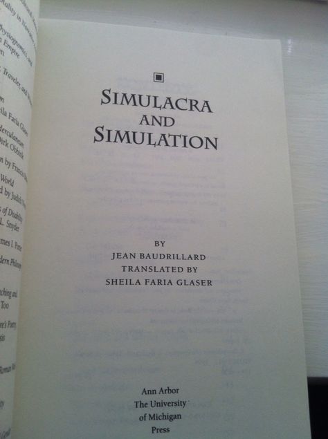 Simulacra And Simulation, Jean Baudrillard, Book Pages, Philosophy, Books To Read, Cards Against Humanity, Portfolio, Reading, Building