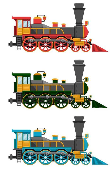 Train Cartoon, Train Clipart, Paper Train, Train Drawing, Train Illustration, Art School Supplies, Winter Diy Crafts, Steam Engine Trains, Train Room