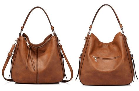 11 Of The Best Types Of Purses People Swear By - One Good Thing by JilleePinterestFacebookPinterestFacebookPrintFriendlyPinterestFacebook Soft Leather Handbags Trendy, Comfy Handbags, In Style Purses, Purses That Go With Everything, Best Purses On Amazon, Medium Purses And Handbags, Hobo Purses And Bags, Shoulder Handbags For Women, Best Everyday Purse