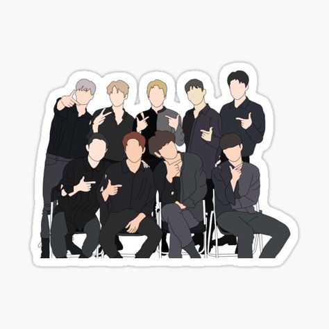 Exo Exist, Exo Cartoon, Exo Ot9, Exo Stickers, Funny Laptop Stickers, Stickers Ideas, Preppy Stickers, Exo Art, Note Writing Paper