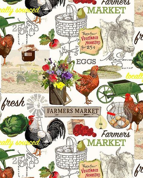 Welcome to the Farmers Market! Get your eggs, vegetables, flowers and fruits and visit with Chickens and Cows. Larger signs are about 2-5/8", from the 'Farmers Market' collection by Whistler Studios for Windham Fabrics. Vintage Farmers Market, Recipe Book Templates, Free Vintage Printables, Free Quilt Patterns, Farm Stand, Windham Fabrics, White Quilt, Vintage Printables, Whistler