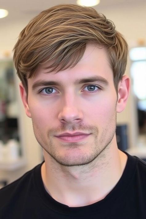 Medium Brown Haircut with Side Part, Modern Men Hairstyle, men haircut Medium Brown Haircut, Haircut With Side Part, Men Hairstyles Medium, Brown Haircut, Guys Hairstyles, Male Haircuts, Swept Fringe, Hairstyles Male, Haircuts Medium