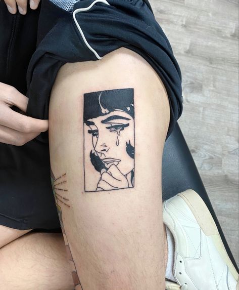 by @kaystreusart on ig Comic Style Tattoo Pop Art, Comic Art Tattoo, Tattoo Comic Style, Comic Style Tattoo, Butterfly Arm Tattoos For Women, Arm Tattoos For Women Sleeve, Tattoos For Women Sleeve, Pop Art Tattoo, Arm Tattoos For Women Forearm