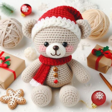 Crochet Christmas Teddy, Crochet Christmas Teddy Bear, Christmas Crochet Toys, Crochet Christmas Amigurumi Free Pattern, Xmas Crochet Patterns Free, Teddy Bear Crochet Pattern Free, Easy Christmas Crochet Patterns Free, Crochet Bear Free Pattern, Christmas Amigurumi Free Pattern