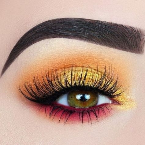 Summer Makeup Trends, Yellow Eyeshadow, Simple Eyeshadow, Eyeliner Styles, Best Eyeshadow, Beauty Make-up, Pink Eyeshadow, Stunning Eyes, Eyeliner Tutorial