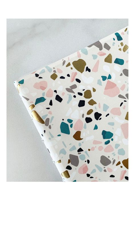 Terrazo Patterns, Terrazo Pattern, Vinyl Wrap Kitchen, Terrazzo Color Palette, Terrazzo Print, Pink Terrazzo, Paper Accessories, Clinic Interior Design, Concrete Diy Projects