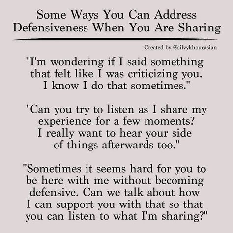 How To Not Get Defensive, Being Defensive In Relationships, Defensiveness Quotes, Being Defensive Quotes, Defensive People Quotes, How To Stop Being Defensive, Defensiveness In Relationships, Defensive Behavior Quotes, Emotional Hygiene