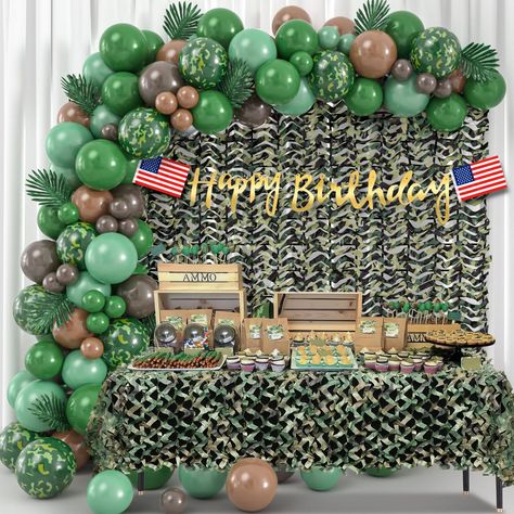 Camo Party Decorations, Army Party Decorations, Army Birthday Party, Army Themed Birthday, Army Birthday Parties, Army Birthday, Army Decor, Camo Party, Camo Birthday