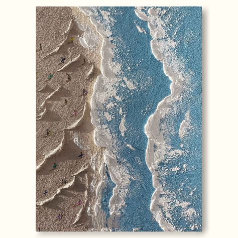 Abstract Coastal 3d Textured Painting Minimalist Light Blue Ocean Art Ocean Sunset Painting, Minimalist Oil Painting, Acrylic Ocean, Calm Beach, Seaside Wall Art, Beach Art Painting, Ocean Sunset, Textured Art, Linen Canvas