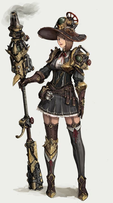 ArtStation - Character Concept, Design Level pm Steampunk Character Design, Steampunk Mechanic, Steampunk Drawing, Steampunk Kunst, Steampunk World, Steampunk Armor, Steampunk Character, Moda Steampunk, Steampunk City