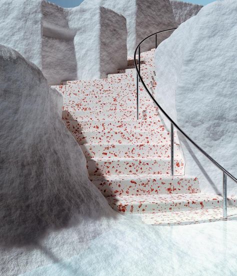 Pool Stairs, White Rocks, Brutalist Buildings, Mood Images, Mediterranean Home, Stairway To Heaven, Staircase Design, Mid Century Modern House, White Aesthetic