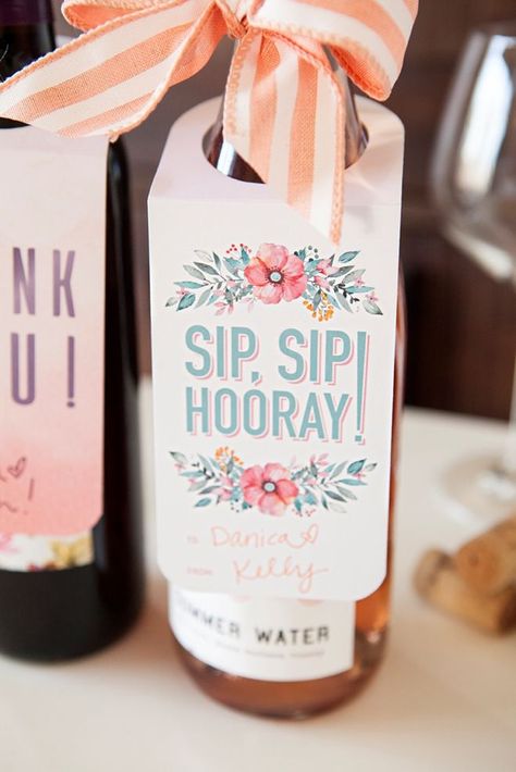 Adorable free printable wine gift tags, just print and cut!: Wine Bottle Tags Template, Wine Bottle Label Template, Wine Bottle Gift Tags, Wine Gift Tags, Bottle Gift Tags, Sip Sip Hooray, Wine Bottle Tags, Mini Wine Bottles, Bottle Label Template