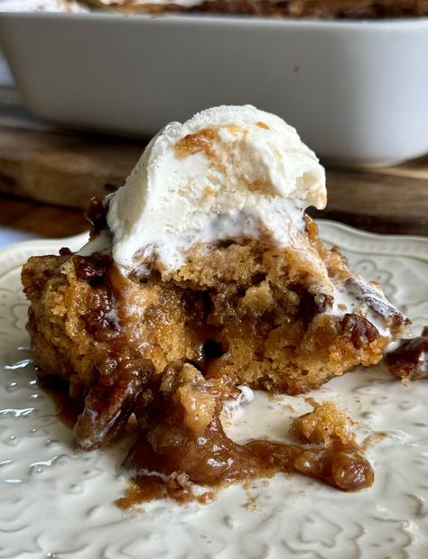 Brown Butter Sweet Potato Pecan Cobbler — Well Made by Kiley Sweet Potato Cobbler, Pecan Cobbler, Sweet Potato Pecan, Sweet Potato Cake, Fruit Cobbler, Warm Cake, Maple Pecan, Crunchy Pecans, Potato Cakes