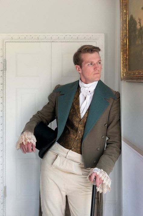 1800s Fashion Male, Regency Suit, Regency Man, Regency Mens Fashion, Bridgerton Style, Regency Era Fashion, 1800s Fashion, March 7th, Regency Fashion