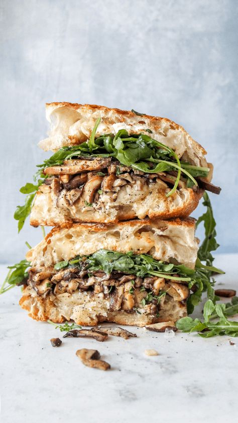 Goat Cheese Sandwich, Baked Goat Cheese, Truffle Mushroom, Savory Bites, Vegetarian Cookbook, Vegetarian Burger, Avocado Chicken Salad, Appetizer Salads, Cheese Sandwich