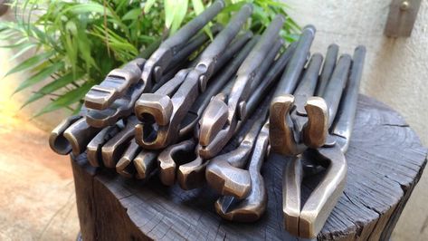 Blacksmithing Tools, Blacksmith Tongs, Blacksmith Hammer, Forging Tools, Black Smithing, Blacksmith Tools, Hammers, Tongs, Knife Block