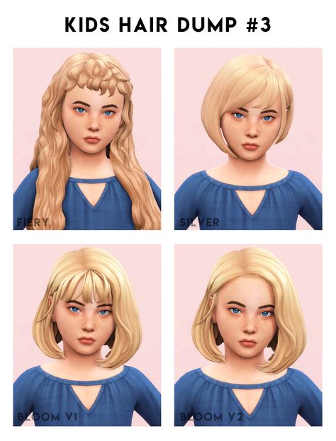 KIDS HAIR DUMP #3 My third hair conversion! These are some of my favorites of the amazingly talented CC creator @simandy  ❤ Base game compatible The hairs might not work with most hats 18 EA... Sims 4 Toddler Maxis Match Cc, Sims 4 Children Cc Maxis Match, Maxis Match Kids Cc, Sims 4 Kids Cc Clothing Maxis Match, Sims 4 Kids Hair Maxis Match, Sims 4 Toddler Hair Maxis Match, Sims 4 Kids Cc Maxis Match, Cc Maxis Match, Sims 4 Cc Children Clothing