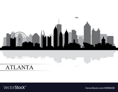 Atlanta Wallpaper, Atlanta Skyline Silhouette, Atlanta City Skyline, Kate Daniels, Atlanta Tattoo, Silhouette Background, Skyline Tattoo, Vegas Skyline, Kansas City Skyline