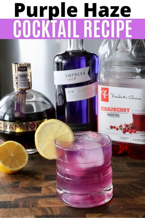 How to make a refreshing homemade Purple Haze Cocktail. Our easy purple gin drink features Empress Gin, Chambord and Cranberry Juice. Purple Gin, Chambord Cocktails, Empress Gin, Homemade Beef Stew Recipes, Easy Gin Cocktails, Flavoured Gin, Purple Cocktails, Cranberry Juice Cocktail, Gin Distillery