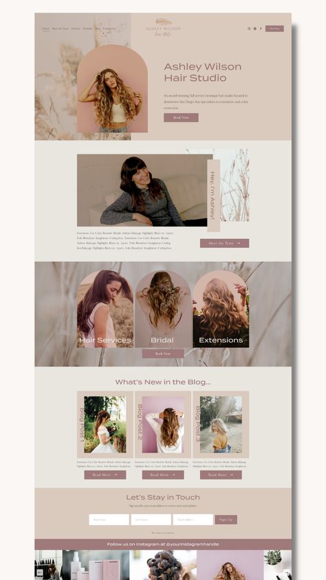 Hair Salon Web Design, Website Branding Design, Boho Website, Studio Website, Best Website Design, Wellness Coaching, Squarespace Design, Theme Template, Squarespace Website Design