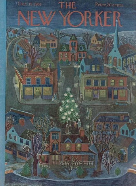 The New Yorker Magazine, New Yorker Magazine, Postal Vintage, New Yorker Covers, Christmas Cover, Journal Vintage, Magazine Illustration, Old Magazines, Cover Artwork