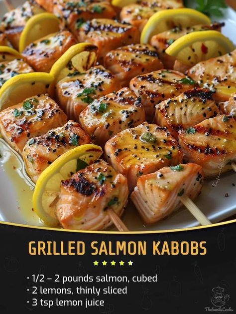 Ina Garten Recipes, 🍟🥣🍔 | Grilled Salmon Kabobs | Facebook Jacques Pepin Recipes, Grilled Salmon Kabobs, Salmon Kabobs, Jambalaya Recipe Easy, Grilled Kabob Recipes, Grilling Kabobs, Chef Gordon, Chef Gordon Ramsay, Jambalaya Recipe