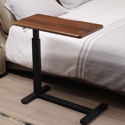 Side Table For Bed, Desk Cart, Portable Computer Desk, Table For Bed, Side Table Height, Tray Side Table, Bed Tray Table, Overbed Table, Walnut Table Top