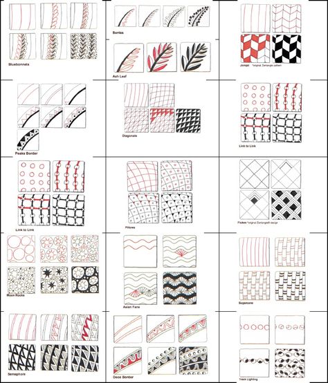 Zen Doodle Patterns Step By Step, Zentangle Step Outs, Zen Tangle Patterns Easy, Zentangle Tutorial Step By Step, Zentangle Nature, Zen Tangle Patterns, Zentangle Patterns Step By Step, Zentangles Patterns, Doodle Zen