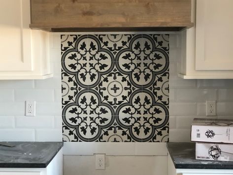 Backsplash Just Behind Stove, Blue Kitchen Interior, Kitchen Renos, Inside Kitchen, Mountain Modern Home, Kitchen Makeovers, Tiles Kitchen, Kitchen Backsplash Designs, White Kitchens