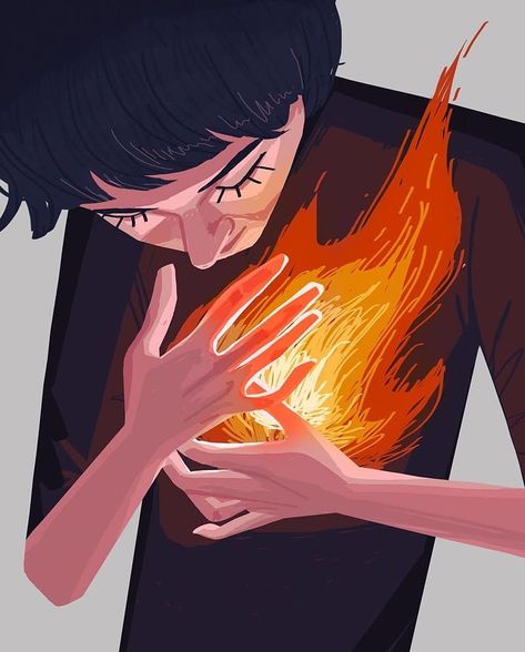 Drawing Fire, Drawing Feelings, Feminism Art, Fire Drawing, Maze Runner Movie, Link Art, Heart Illustration, Book Illustration Art, Heart Drawing