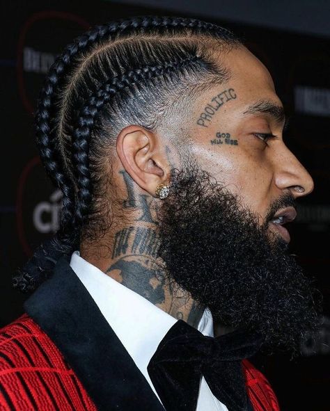 @babyyyhairz on Instagram: “Naybahood💙 #hussleandmotivate #hussleandboog #hussle #hussleforever #husslethagreat #hussleandboog #hussleforever #nipsyhussle…” Cornrow Braids Men, Braids With Fade, Cornrow Hairstyles For Men, Hairstyle Names, Nipsey Hussle, Black Men Hairstyles, Mens Braids Hairstyles, Mens Braids, Athletic Hairstyles