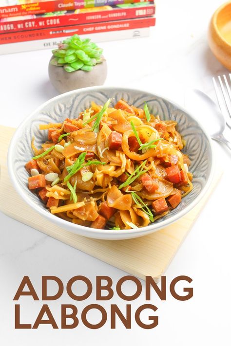 Filipino Vegetable Recipes, Easy Filipino Recipes, Great Vegan Recipes, Vegan Asian Recipes, Adobo Recipe, Vegetable Recipe, Luncheon Meat, Vegan Asian, Bamboo Shoots