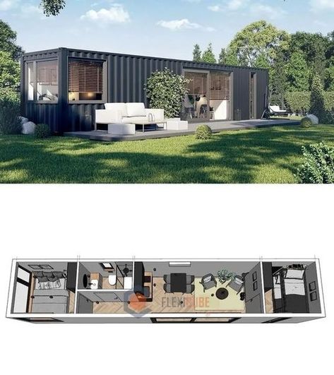 Container Home Plans, Shipping Container Home Designs, Tiny House Nation, Shipping Container House Plans, Shipping Container Home, Container Architecture, Home Design Floor Plans, Smart Home Design, Container House Plans