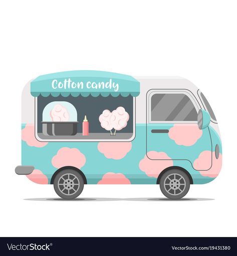 Food Caravan, Caravan Trailer, Candy Car, Teach English To Kids, Art Transportation, Candy House, Food Truck Design, Game Ui Design, Cloud Drawing